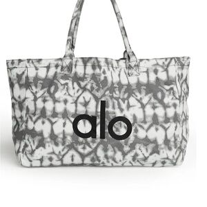 ALO Yoga Gray and White Tote Bag